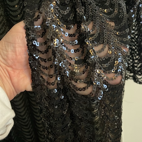 Sequined Coat, Duster. Long Black NEW with tag - Picture 7 of 8